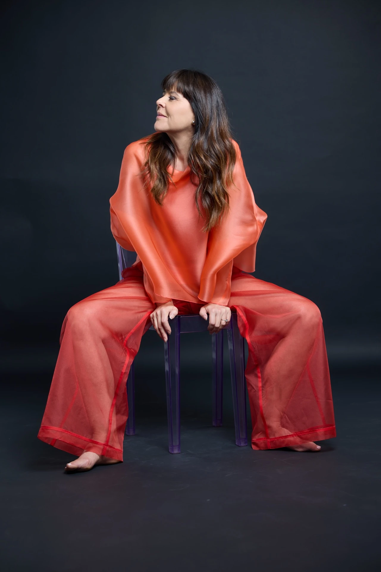 Oberteil aus Seide "Cochetta" Orange