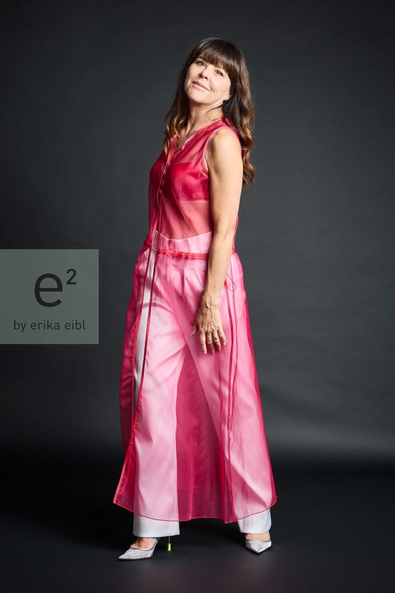 Lange Weste aus Seidenorganza I e2 by erika eibl Salzburg