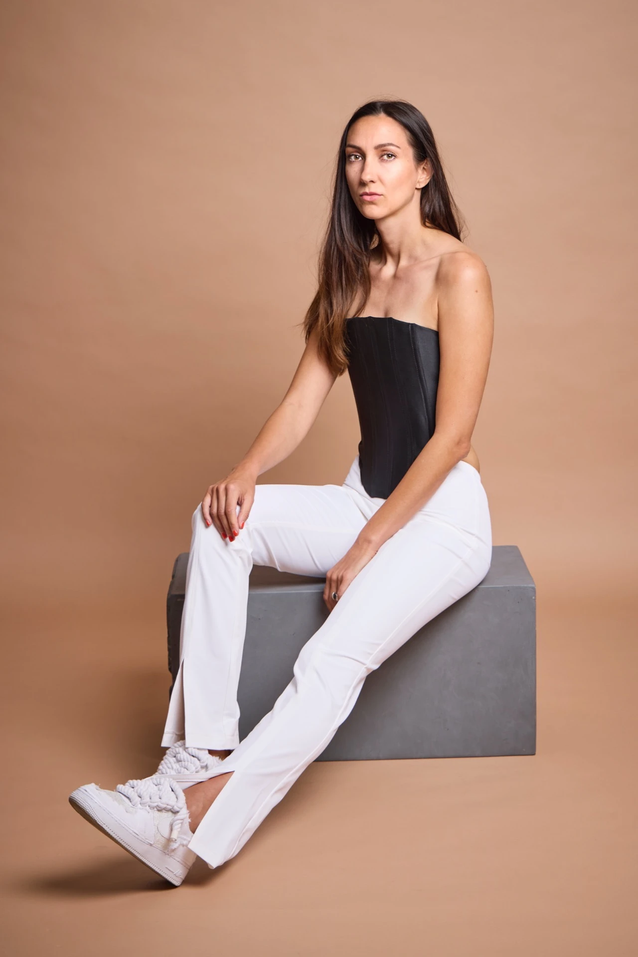 Hose "Valli" White, Black, Anthrazit
