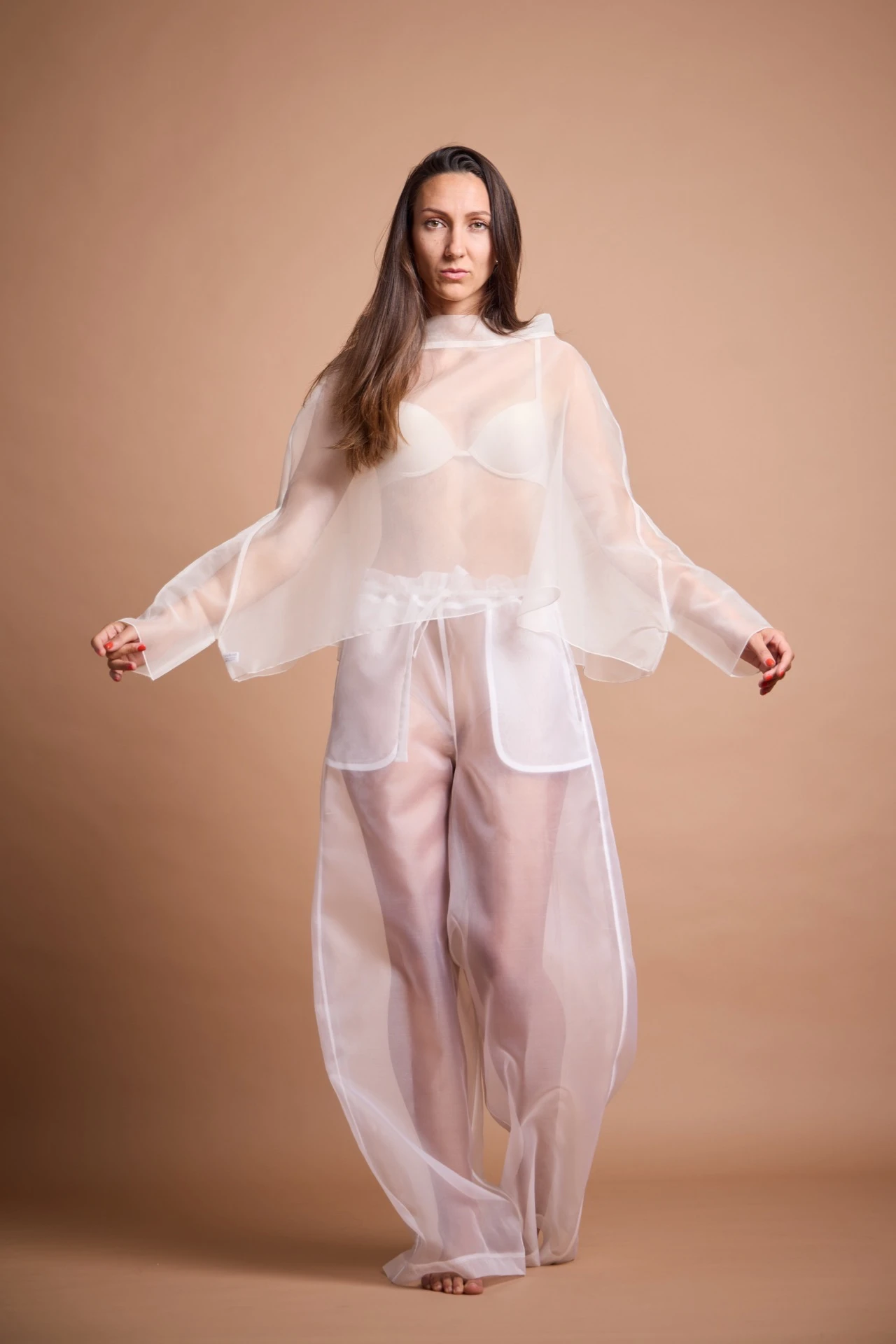 Bluse aus Seidenorganza "Chochetta"