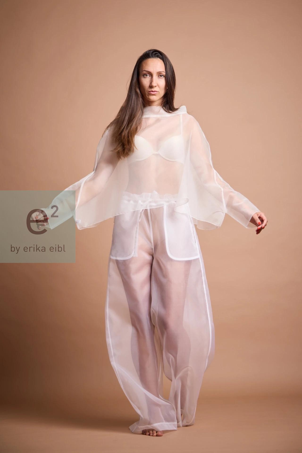 Bluse aus Seidenorganza
